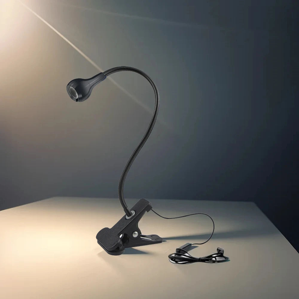 Lámpara LED Flexible de Escritorio con Pinza USB