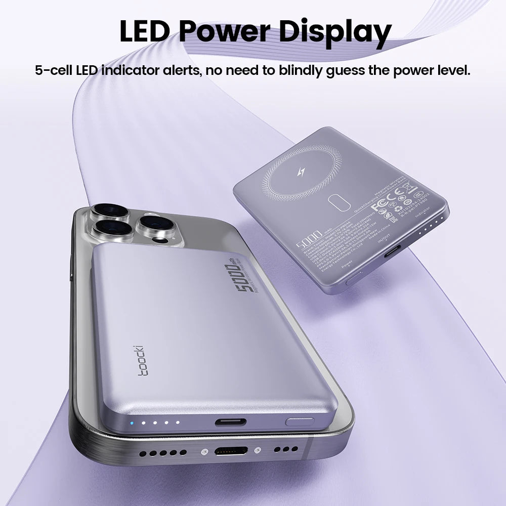PowerBank Magnético Inalámbrico Toocki — Compatible MagSafe