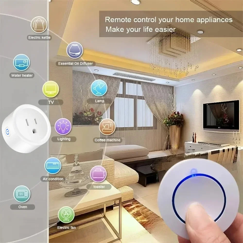 Enchufe Inteligente con Mando a Distancia Inalámbrico RF 433MHz