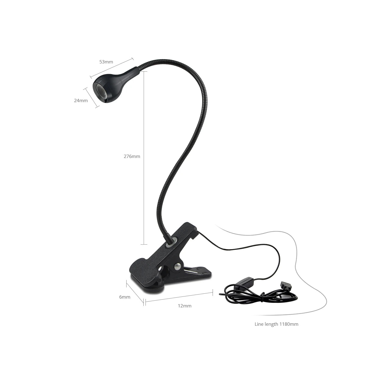 Lámpara LED Flexible de Escritorio con Pinza USB