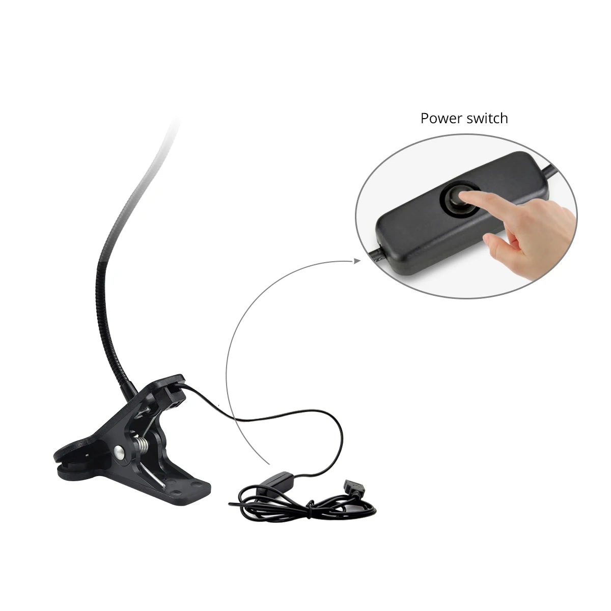 Lámpara LED Flexible de Escritorio con Pinza USB