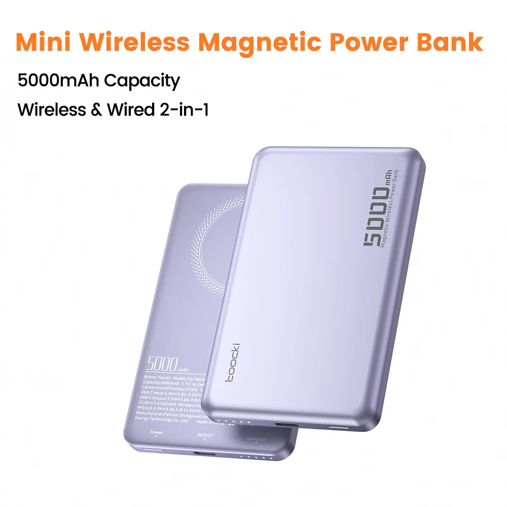 PowerBank Magnético Inalámbrico Toocki — Compatible MagSafe
