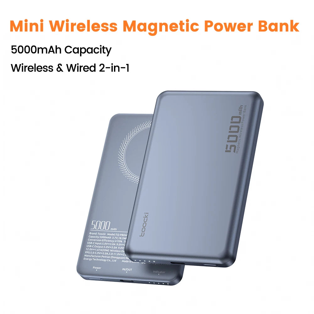 PowerBank Magnético Inalámbrico Toocki — Compatible MagSafe