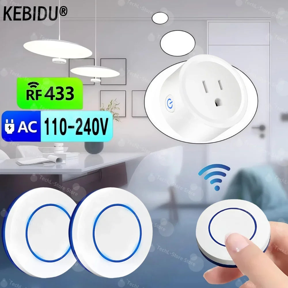 Enchufe Inteligente con Mando a Distancia Inalámbrico RF 433MHz